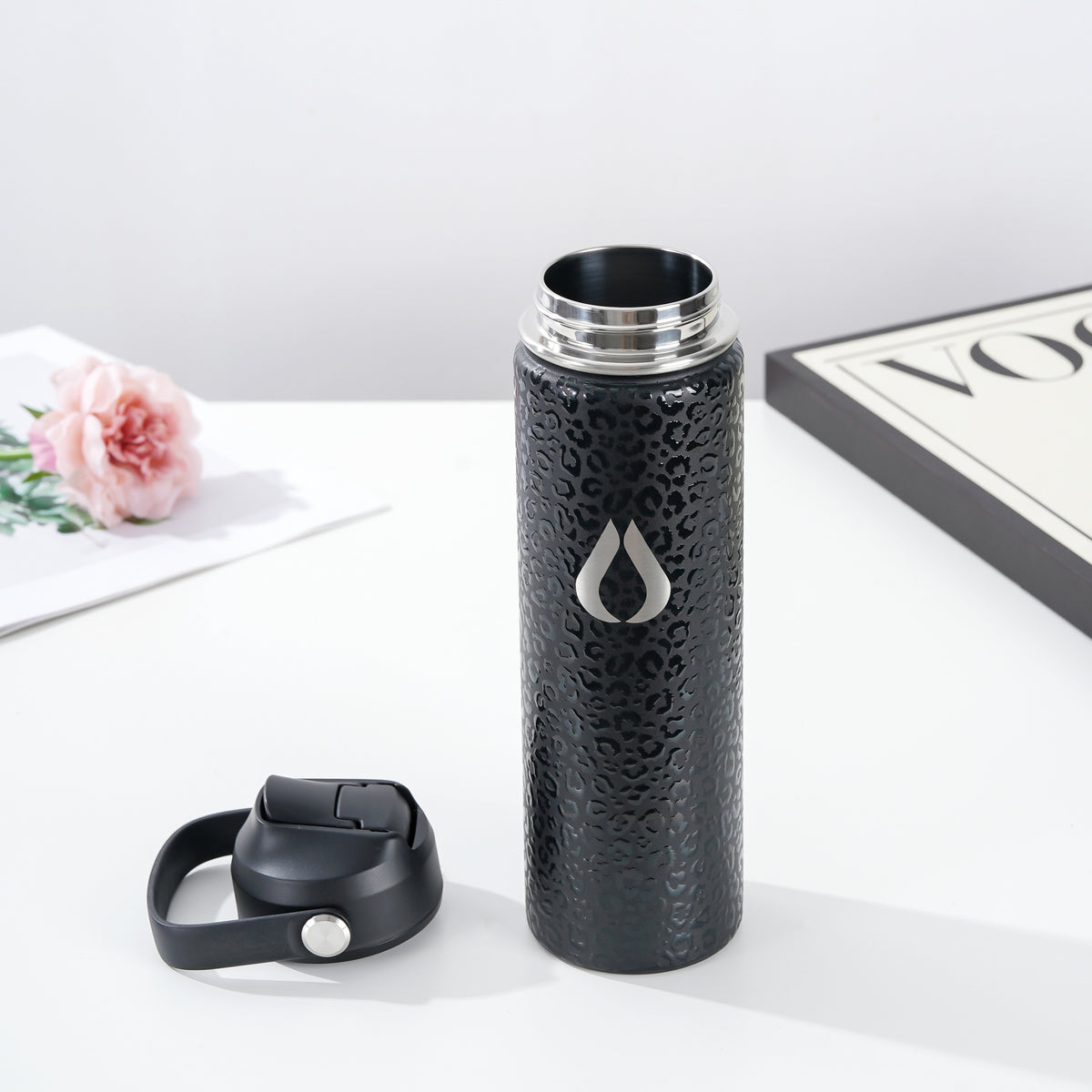 Vattenflaska - 650ML - Black Leopard