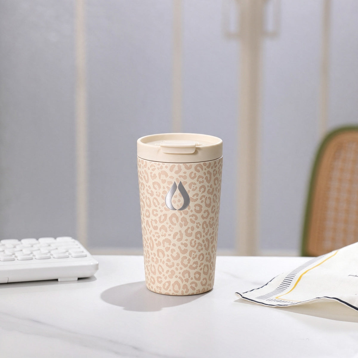 Kaffekopp - 400ML - Cream Leopard