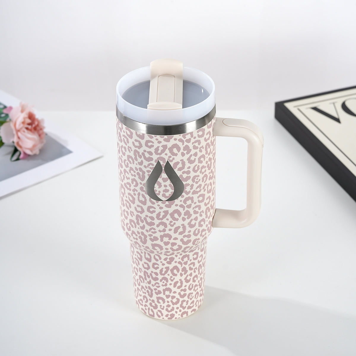 Tumbler - 1200ML - Cream Leopard