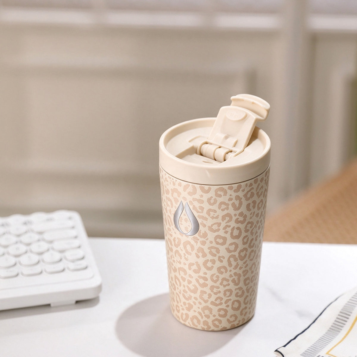 Kaffekopp - 400ML - Cream Leopard