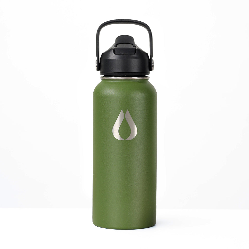 Vattenflaska - 960ML - Mörk oliv