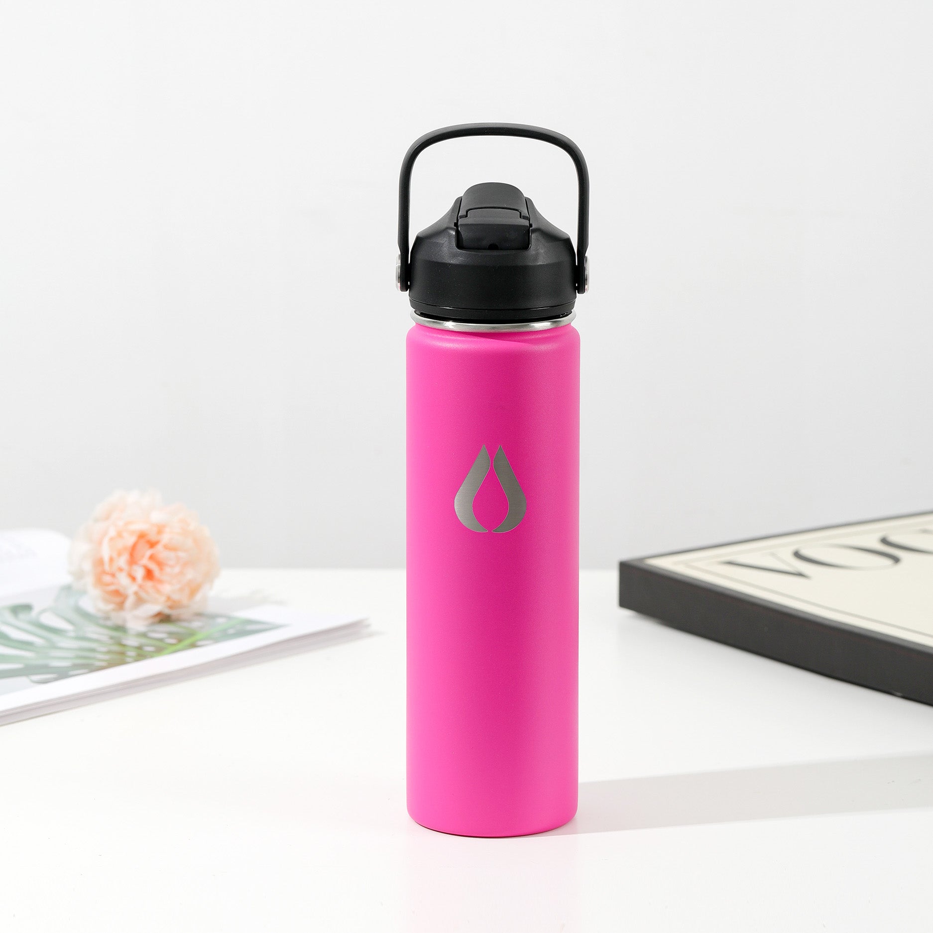 Vattenflaska - 650ML - Hot Pink