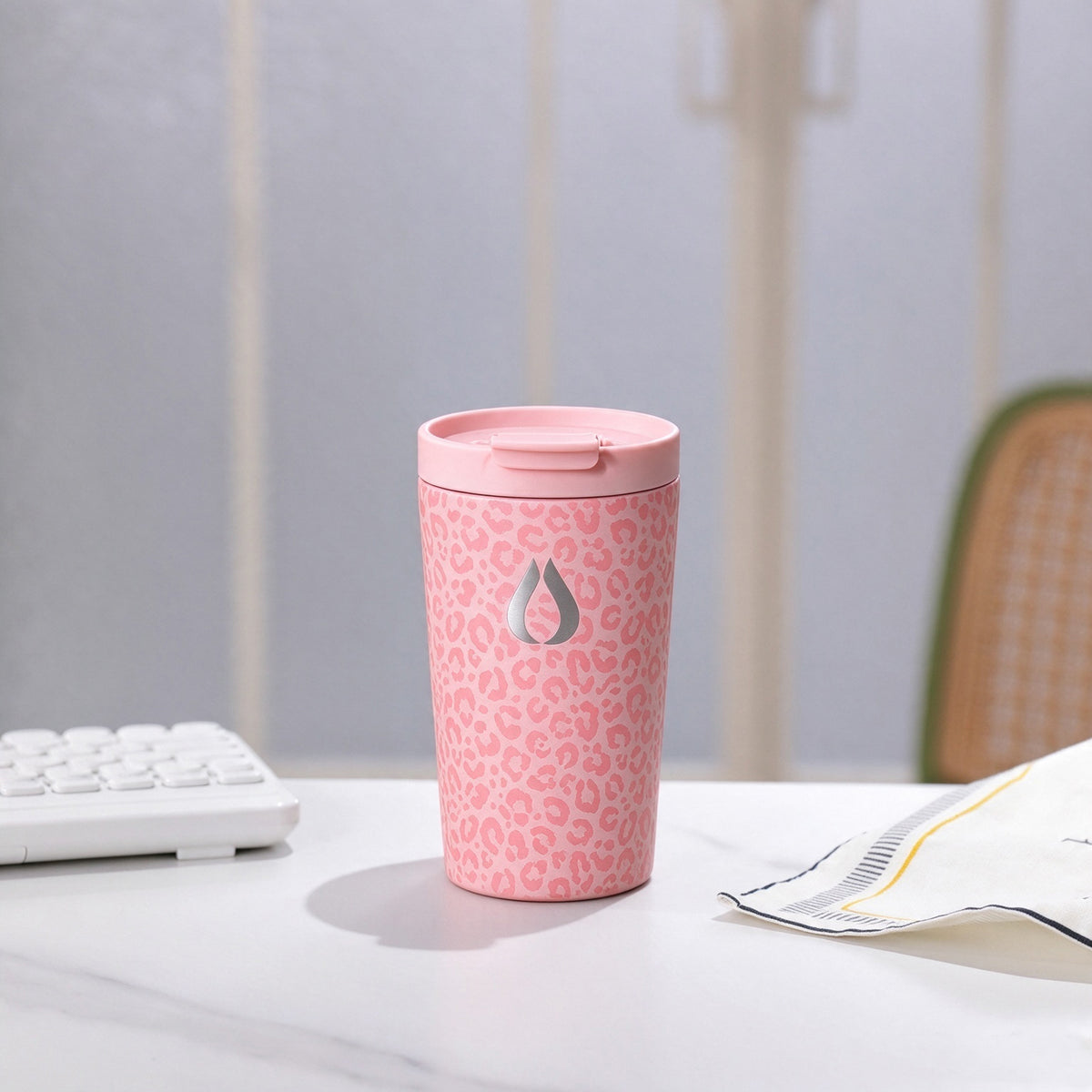 Kaffekopp - 400ML - Pink Leopard