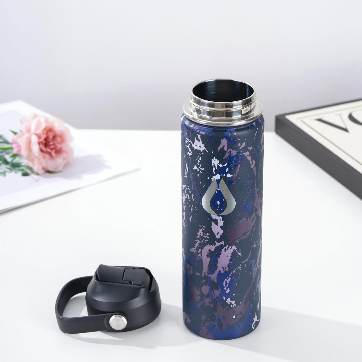 Vattenflaska - 650ML - Sapphire Marble