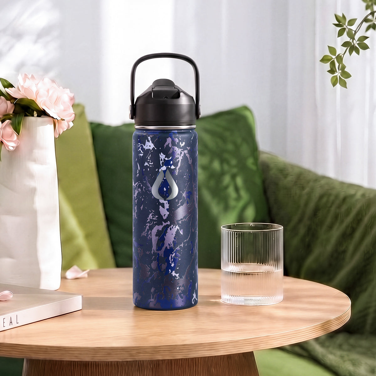 Vattenflaska - 650ML - Sapphire Marble