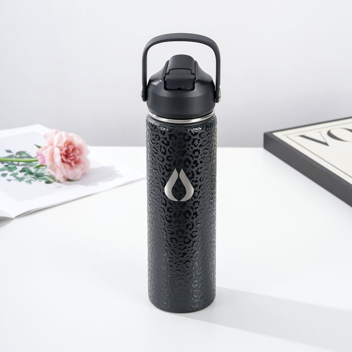 Vattenflaska - 650ML - Black Leopard