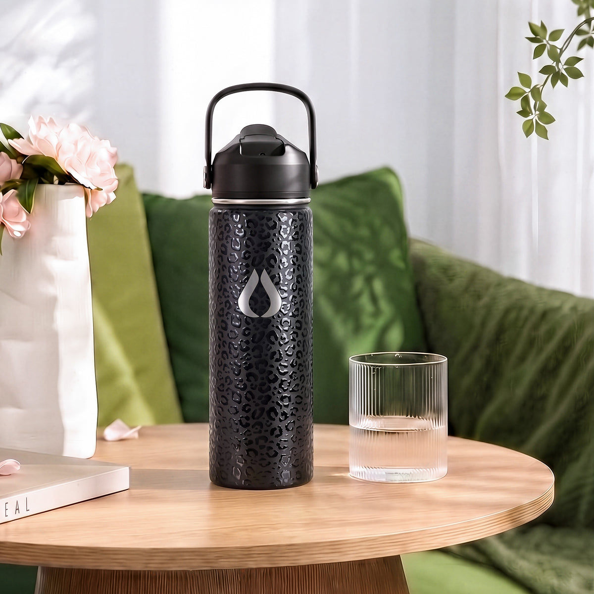 Vattenflaska - 650ML - Black Leopard