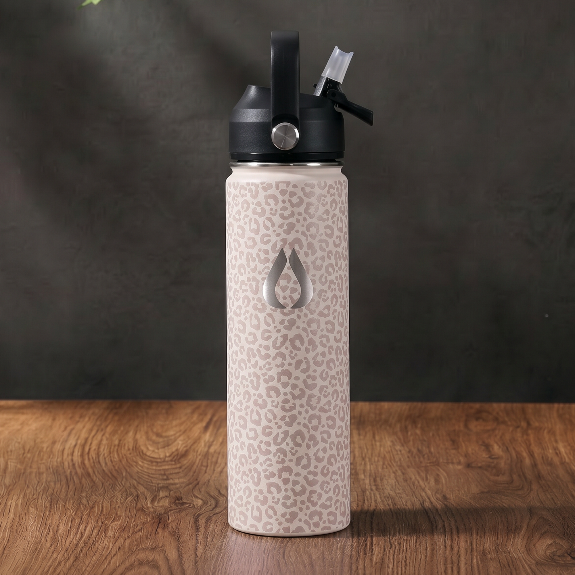 Vattenflaska - 650ML - Cream Leopard