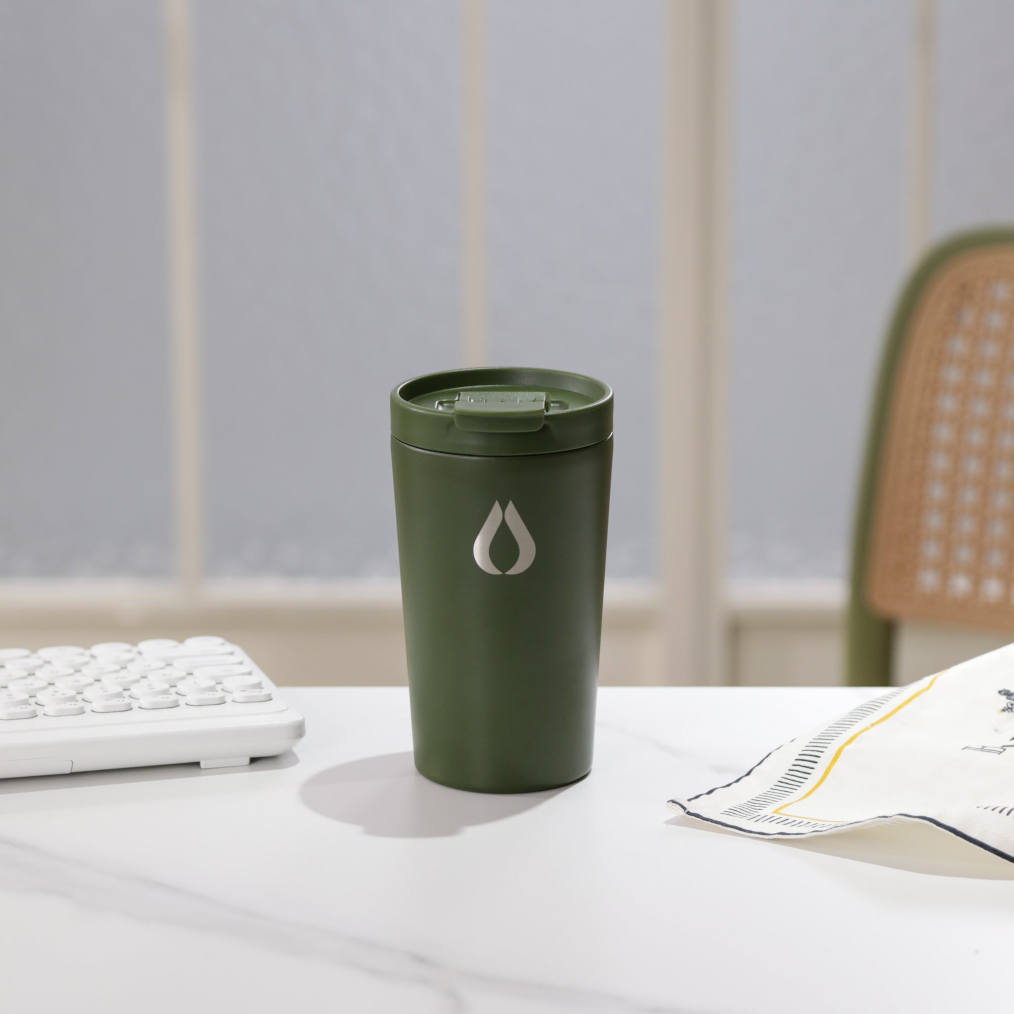 Kaffekopp - 400 ml - Mörk Oliv