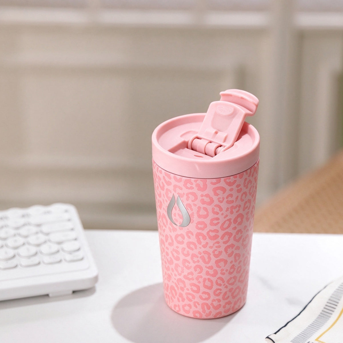 Kaffekopp - 400ML - Pink Leopard