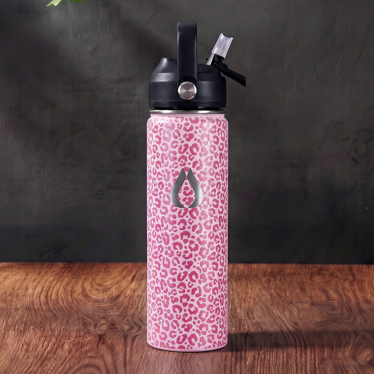 Vattenflaska - 650ML - Pink Leopard