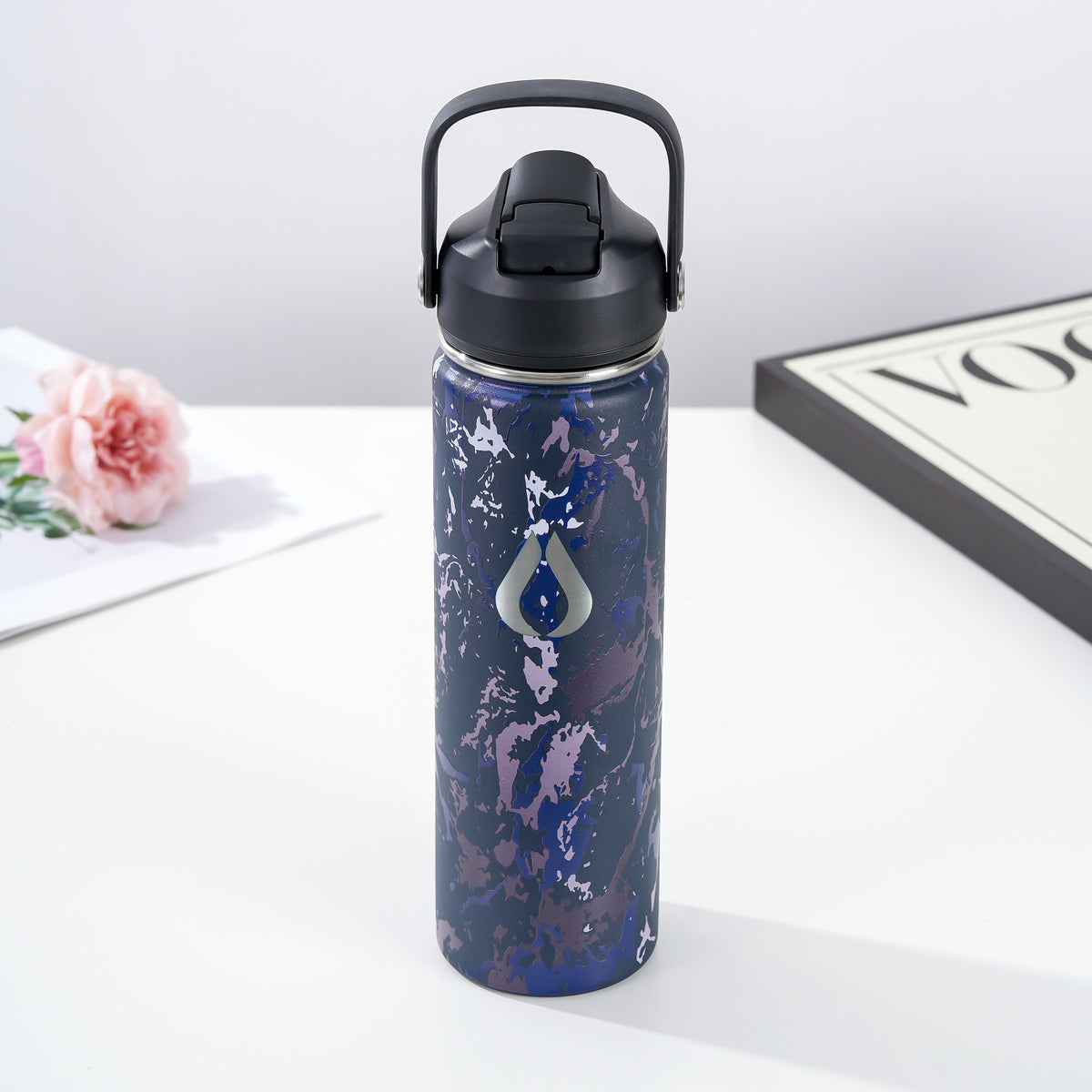 Vattenflaska - 650ML - Sapphire Marble